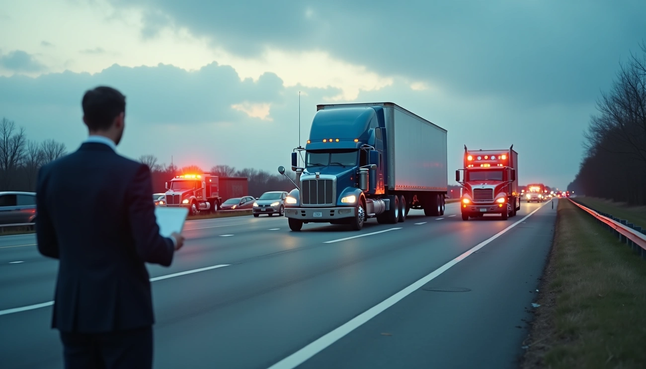 Truck accident injury attorneys reviewing case documents after a commercial vehicle crash.