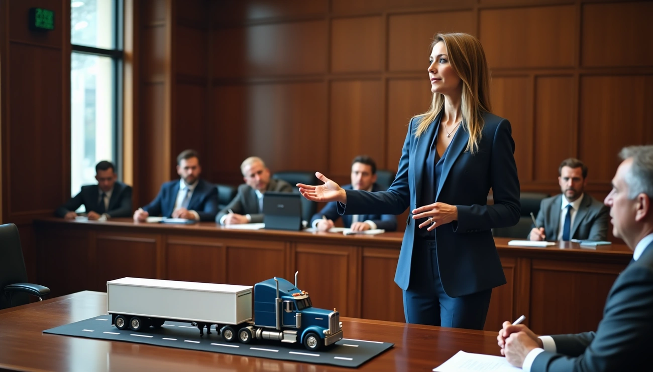 Top-rated Houston truck accident lawyer reviewing case files with injured client